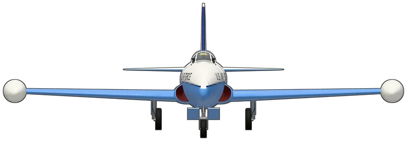 Front view of the Lockheed T-33 Shooting Star, T-33A 51-9036
