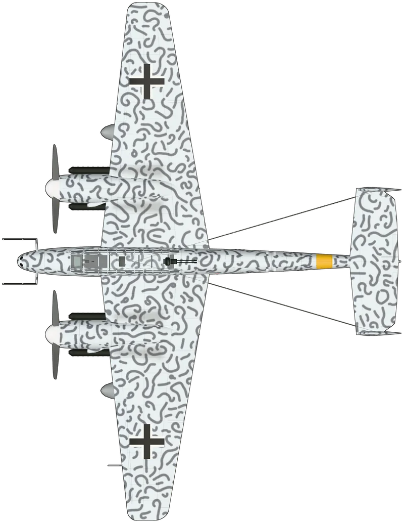 Top view of the Messerschmitt Bf 110, Bf 110 G-4 Werk Nummer 730301 (D5+RL)