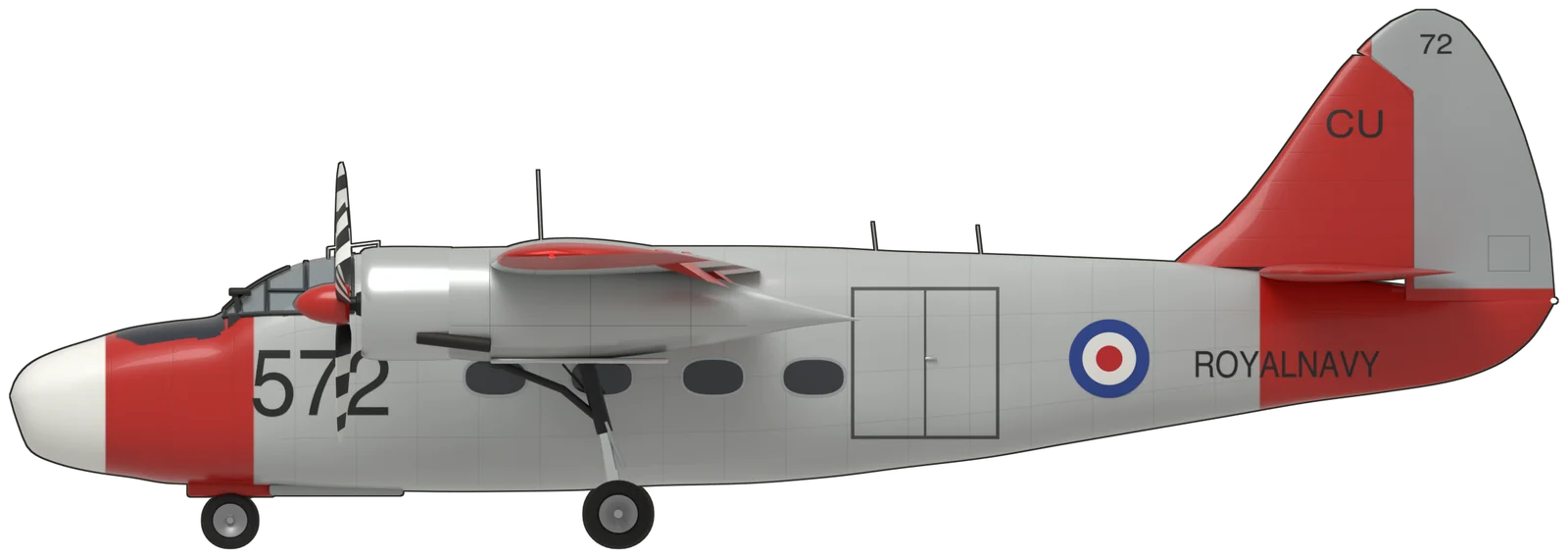 Side profile of the Percival Pembroke & Sea Prince, T.1 WP308, port side