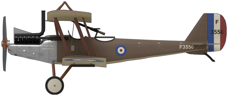 Royal Aircraft Factory R.E.8 side profile, to scale