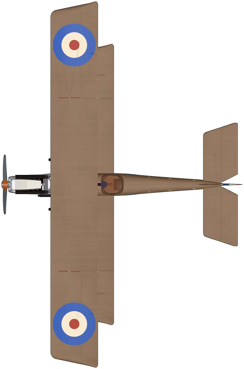 Top view of the Royal Aircraft Factory R.E.8, R.E.8 F3556