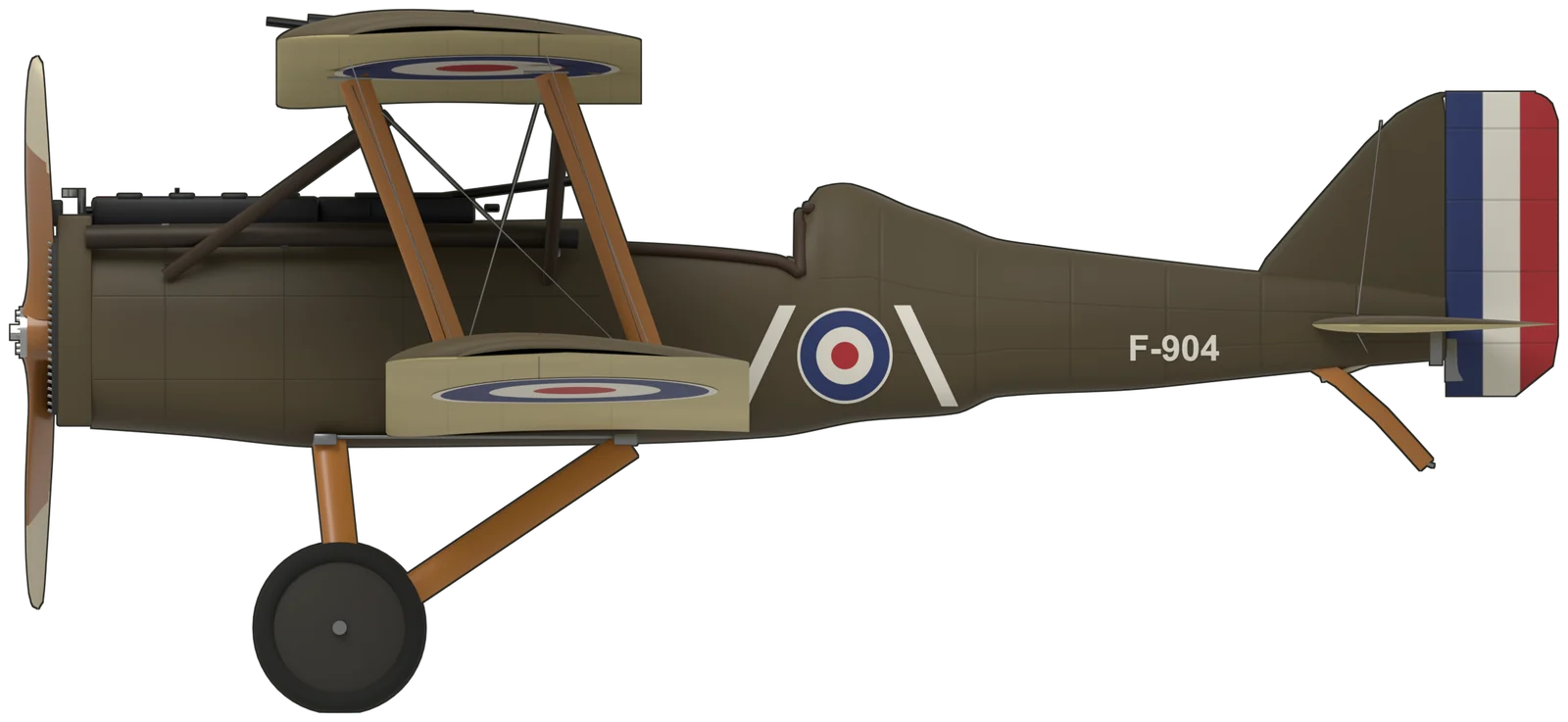 Side profile of the Royal Aircraft Factory S.E.5a, S.E.5a F904 (G-EBIA), port side