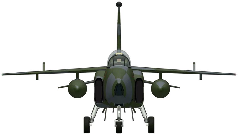 Front view of the SEPECAT Jaguar, GR.1A XX824