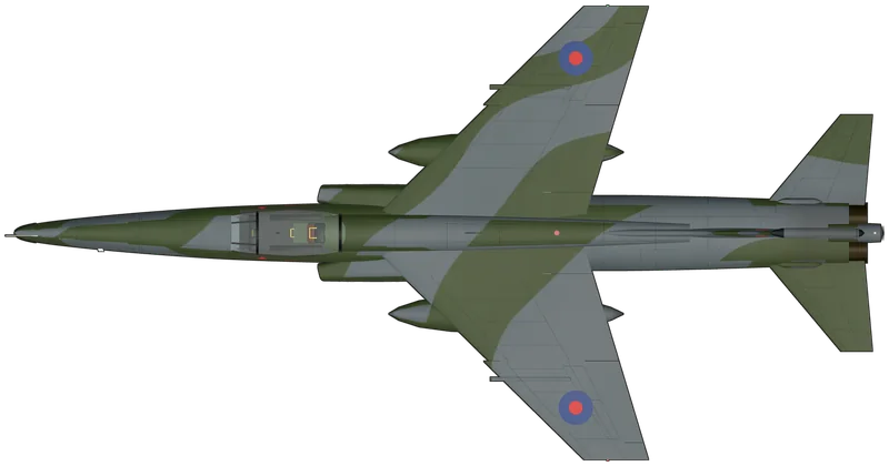 Top view of the SEPECAT Jaguar, GR.1A XX824