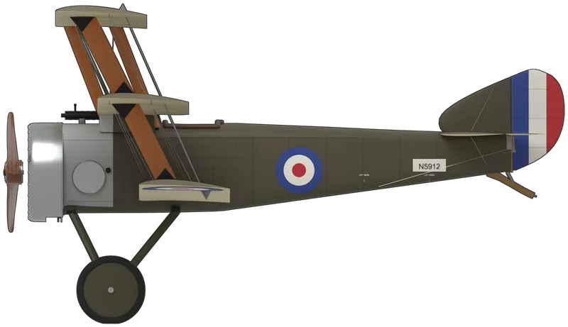 Sopwith Triplane side profile, to scale