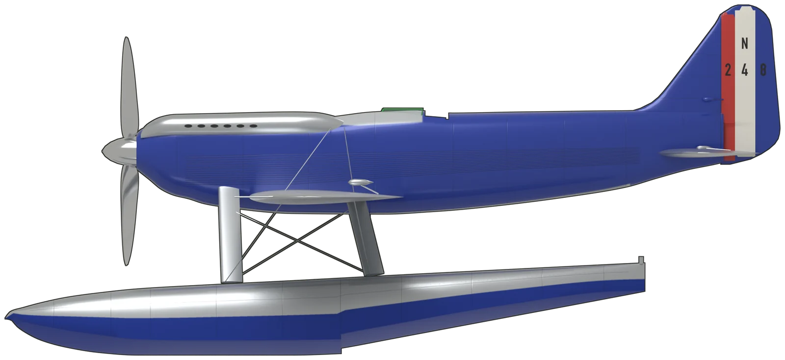 Side profile of the Supermarine S.6A, S.6A N248, port side