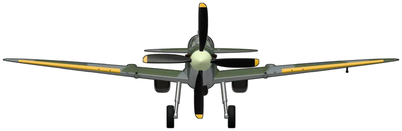 Front view of the Supermarine Spitfire, LF Mk IX MH434