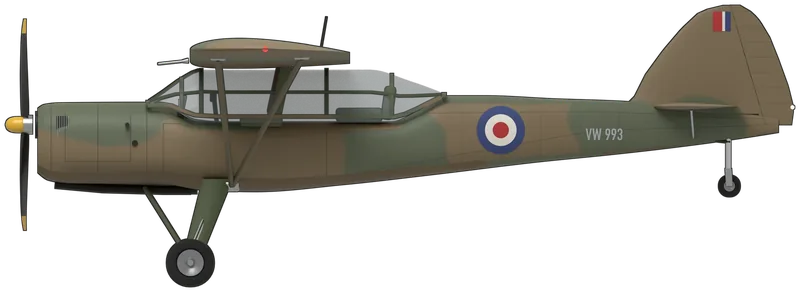 Side profile of the Taylorcraft Auster, AOP.6 VW993 (G-ASCD)