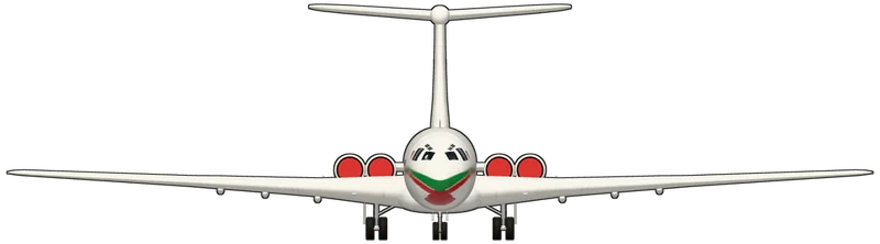 Front view of the Vickers VC10, VC10 Type 1103 G-ASIX