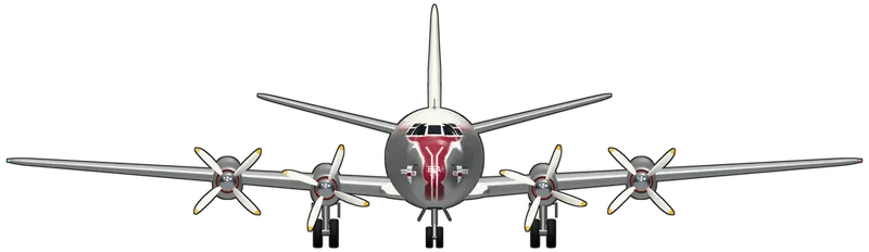 Front view of the Vickers Viscount, Viscount 701 G-ALWF