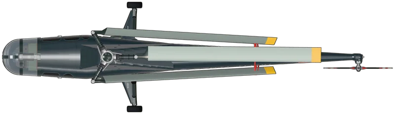 Top view of the Westland Dragonfly, HR.5 WH991