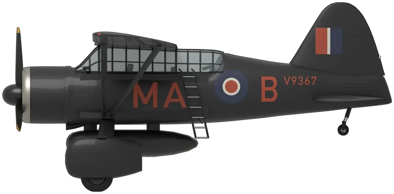 Westland Lysander side profile, to scale
