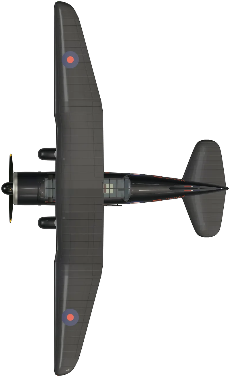 Top view of the Westland Lysander, Lysander IIIA V9552 (G-AZWT)