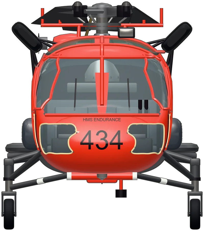 Front view of the Westland Wasp, HAS.1 XS567