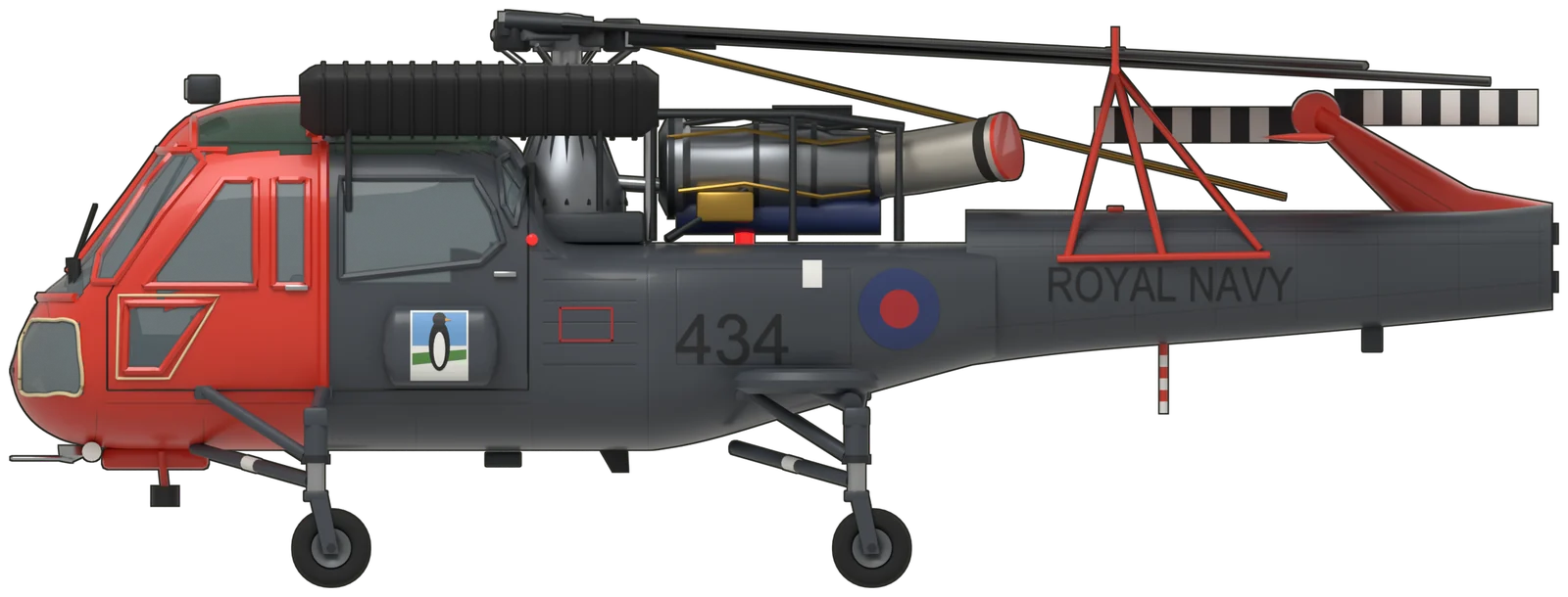 Side profile of the Westland Wasp, HAS.1 XS567, port side