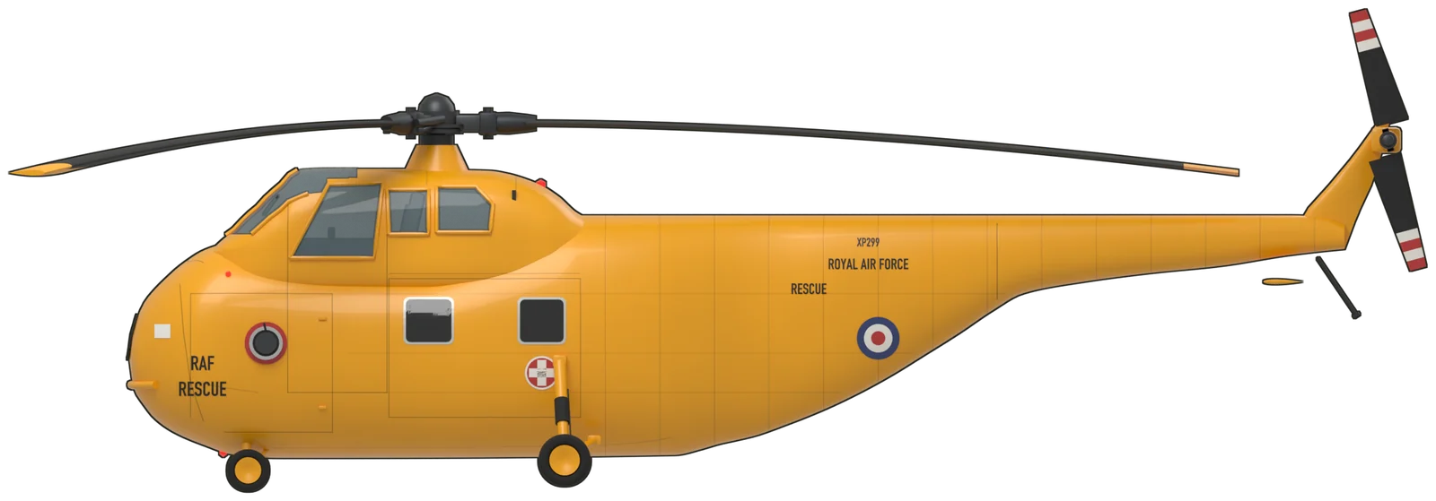 Side profile of the Westland Whirlwind, HAR.10 XP299, port side