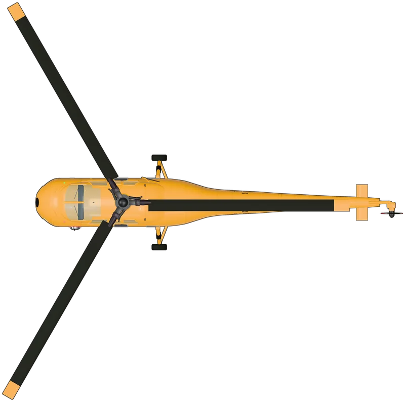 Top view of the Westland Whirlwind, HAR.10 XP299