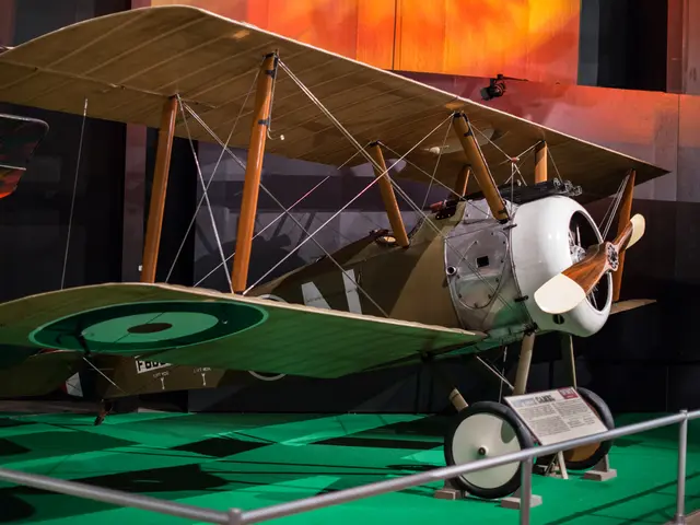 A First World War Sopwith Camel biplane fighter on display