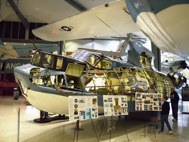 Catalina flying-boat hull with its side skin removed to reveal the interior structure