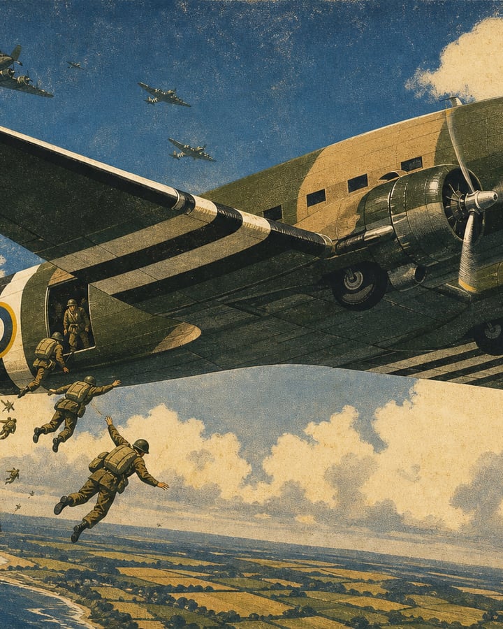 Illustrated plate of the Douglas C-47 Dakota from the Compendium