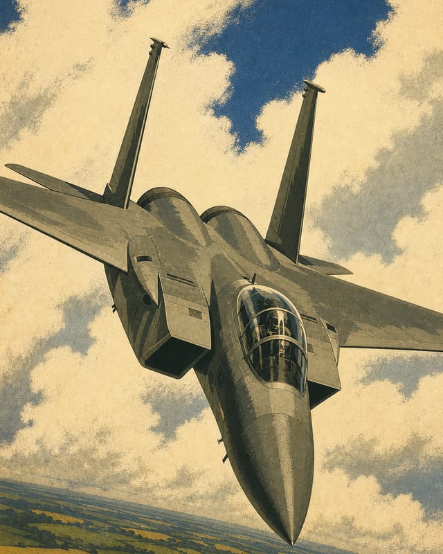 Illustrated plate of the McDonnell Douglas F-15 Eagle from the Compendium