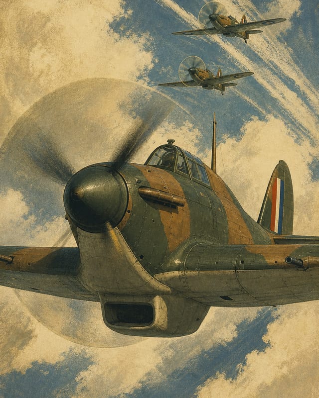 Illustrated plate of the Hawker Hurricane from the Compendium
