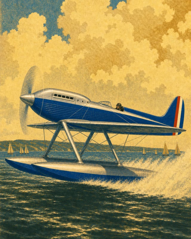Illustrated plate of the Supermarine S.6A from the Compendium
