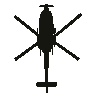 Recognition silhouette of the Aérospatiale Gazelle & Alouette, seen from above