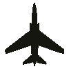 Recognition silhouette of the Avro Ashton, seen from above