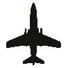 Recognition silhouette of the BAe Hawk, seen from above