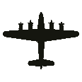 Recognition silhouette of the Boeing B-17 Flying Fortress, seen from above