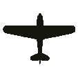 Recognition silhouette of the Comper Swift, seen from above