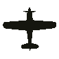 Recognition silhouette of the de Havilland Canada Chipmunk, seen from above