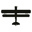 Recognition silhouette of the de Havilland DH.82 Tiger Moth, seen from above