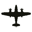 Recognition silhouette of the de Havilland Mosquito, seen from above