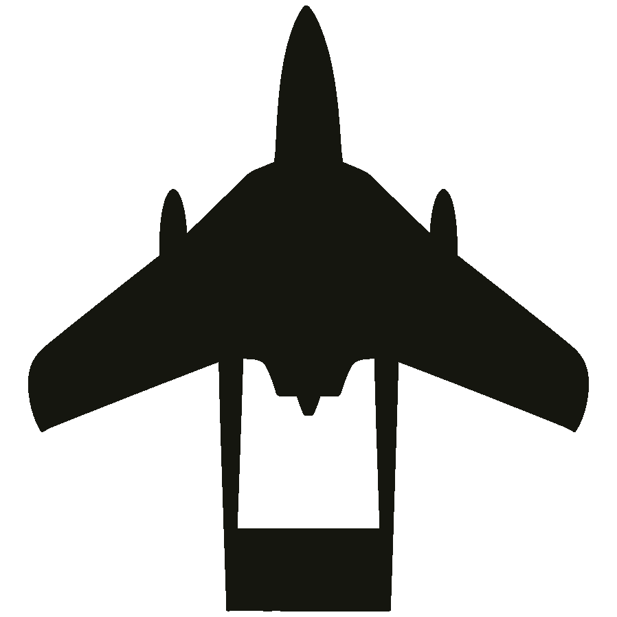 Recognition silhouette of the de Havilland Sea Vixen, seen from above