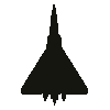 Recognition silhouette of the English Electric Lightning, seen from above