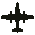 Recognition silhouette of the Gloster Meteor, seen from above