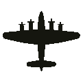 Recognition silhouette of the Handley Page Halifax, seen from above