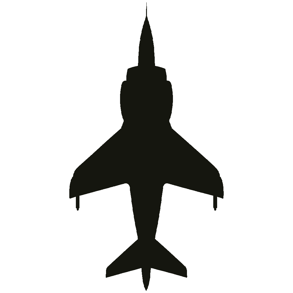 Recognition silhouette of the Harrier family, seen from above