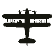 Recognition silhouette of the Hawker Hind, seen from above