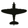 Recognition silhouette of the Hawker Hurricane, seen from above