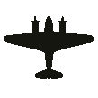 Recognition silhouette of the Lockheed 12A Electra Junior, seen from above