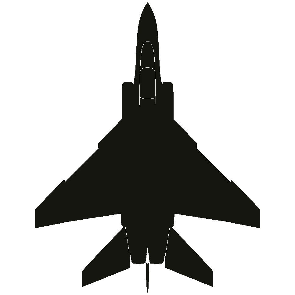 Recognition silhouette of the McDonnell Douglas Phantom, seen from above