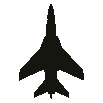 Recognition silhouette of the North American Sabre, seen from above