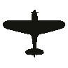 Recognition silhouette of the Percival Mew Gull, seen from above