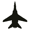 Recognition silhouette of the SEPECAT Jaguar, seen from above