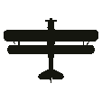 Recognition silhouette of the Sopwith Camel, seen from above