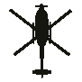 Recognition silhouette of the Westland 30 & the might-have-beens, seen from above