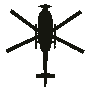 Recognition silhouette of the Westland Lynx, seen from above